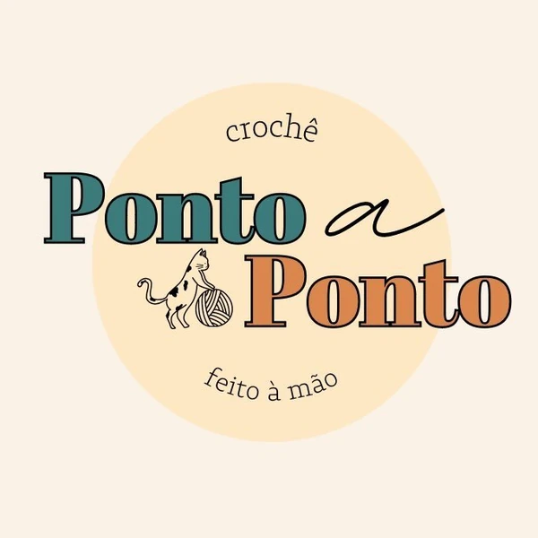 Logotipo da Ponto a Ponto, crochê feito à mão